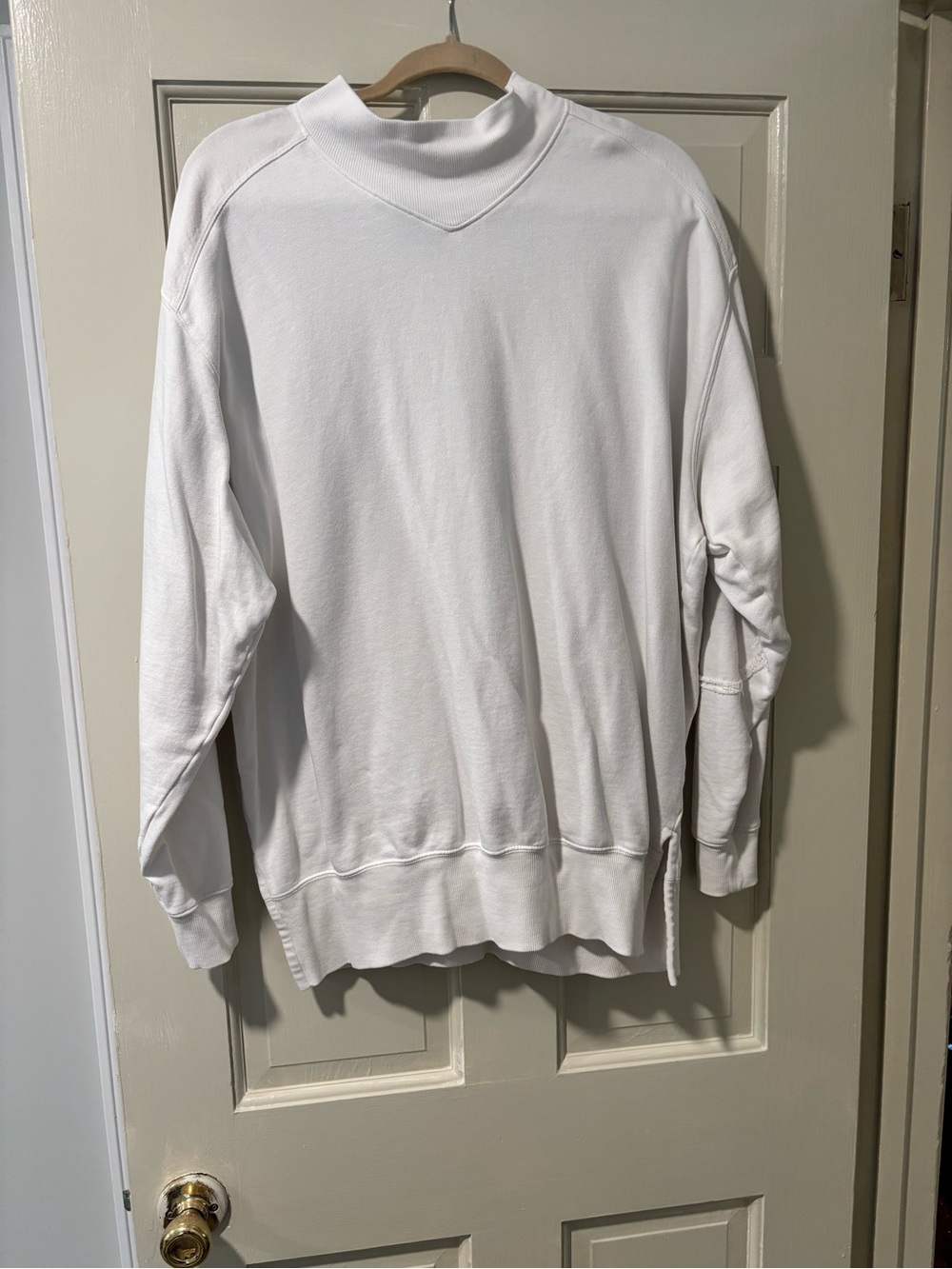 Women’s White Mock Cowl Pullover Sweater